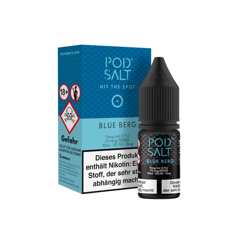 Pod Salt Blue Berg Nikotinsalz Liquid – Beeren & Menthol E-Liquid 10ml