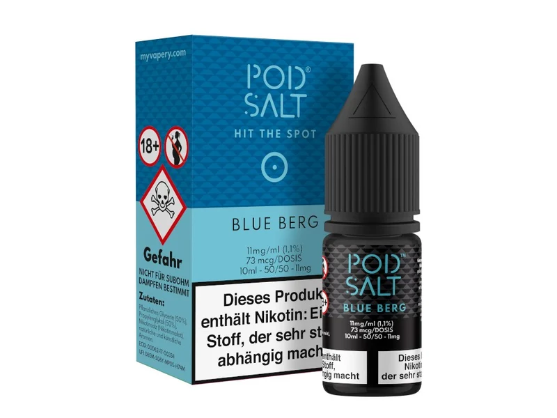 Pod Salt Blue Berg Nikotinsalz Liquid – Beeren & Menthol E-Liquid 10ml