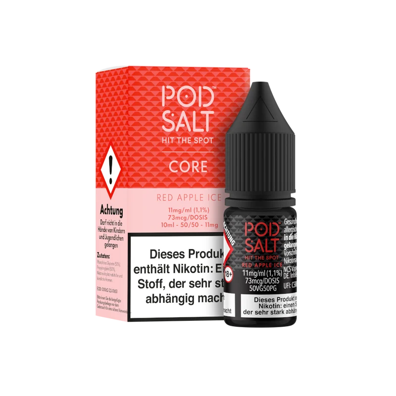 Pod Salt Core Red Apple Ice Nikotinsalz Liquid – 10ml E-Zigarette