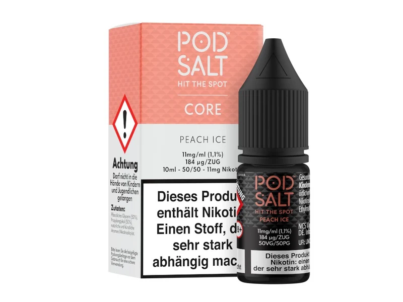 Pod Salt Core Peach Ice Nikotinsalz Liquid – Pfirsich & Ice (10ml)