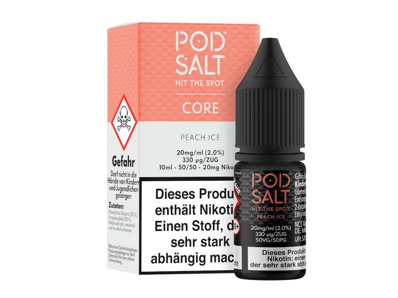 Pod Salt Core Peach Ice Nikotinsalz Liquid – Pfirsich & Ice (10ml)