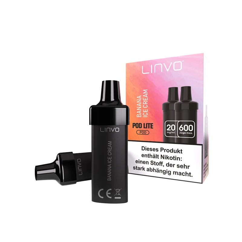 Linvo Pod Lite Cartridge – Banana Ice Cream – 20mg Nikotinsalz (2 Stück)