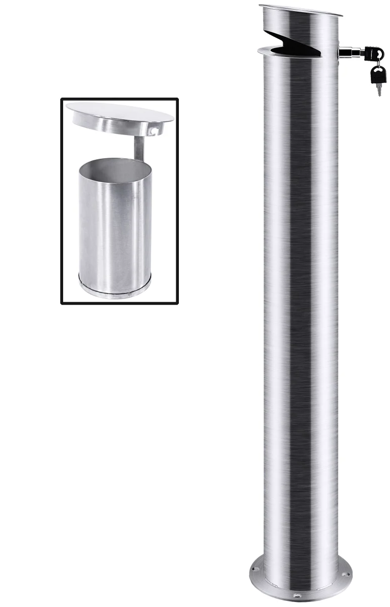Standaschenbecher 100 cm, Edelstahl