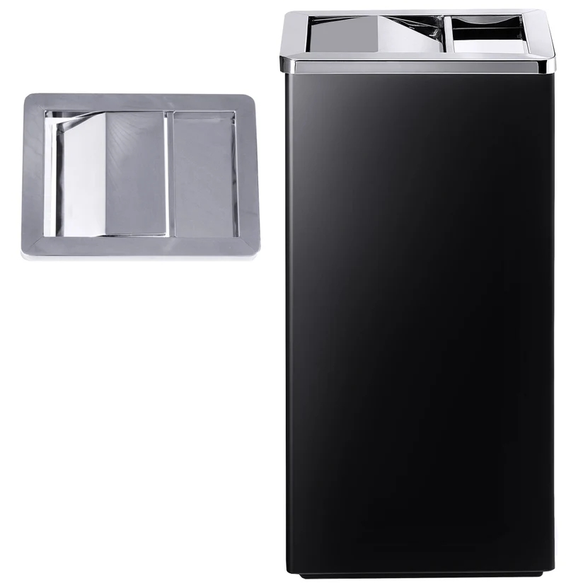 Standaschenbecher 61 cm, matt schwarz lackiertem Stahlblech