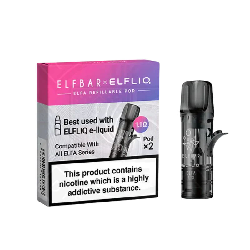 Elfliq - Elfa Turbo - Refillable Empty Pod 2pack 1.1ohm