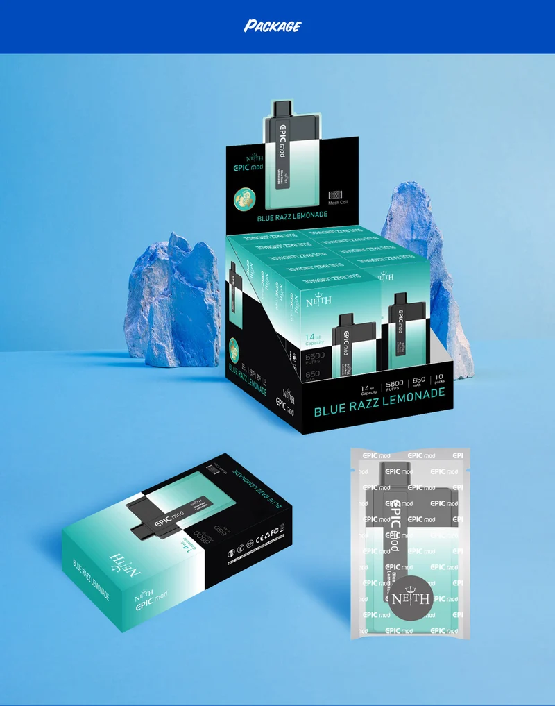 [Clearance sale] NEITH EPICMOD 5500 Wiederaufladbares Einweg E-Zigarette Kit 650mAh (0mg)