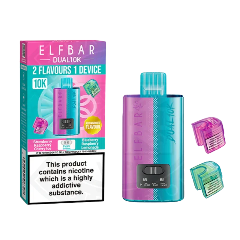 Elf Bar - Dual 10K Prefilled Vape Kit - Strawberry Raspberry Cherry Ice & Blueberry Raspberry Lemonade