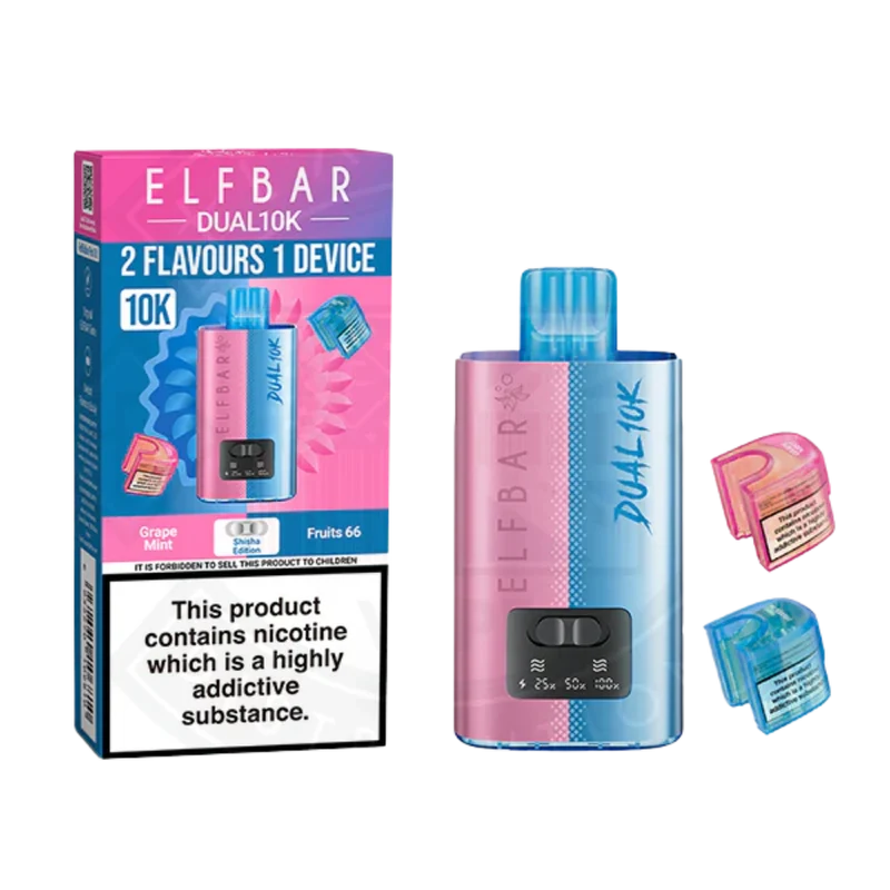 Elf Bar - Dual 10K - Prefilled Vape Kit - Grape Mint & Fruits 66