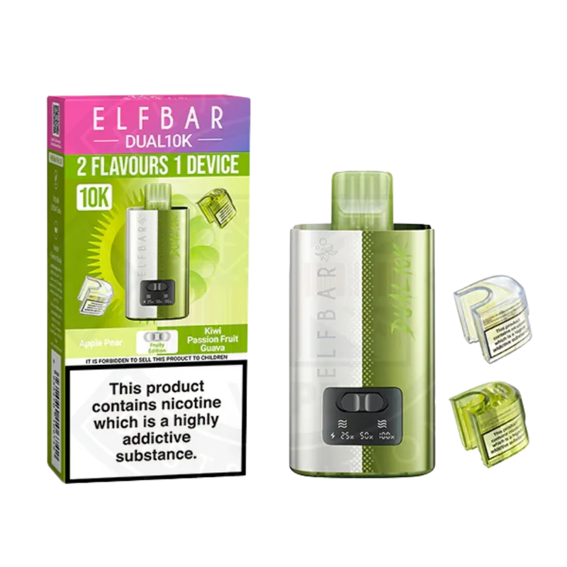 Elf Bar - Dual 10K Prefilled Vape Kit - Apple Pear & Kiwi Passionfruit Guava