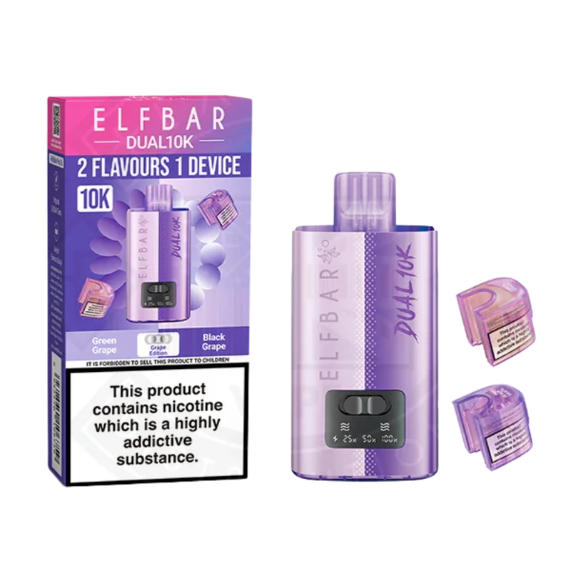 Elf Bar - Dual 10K Prefilled Vape Kit - Green Grape & Black Grape