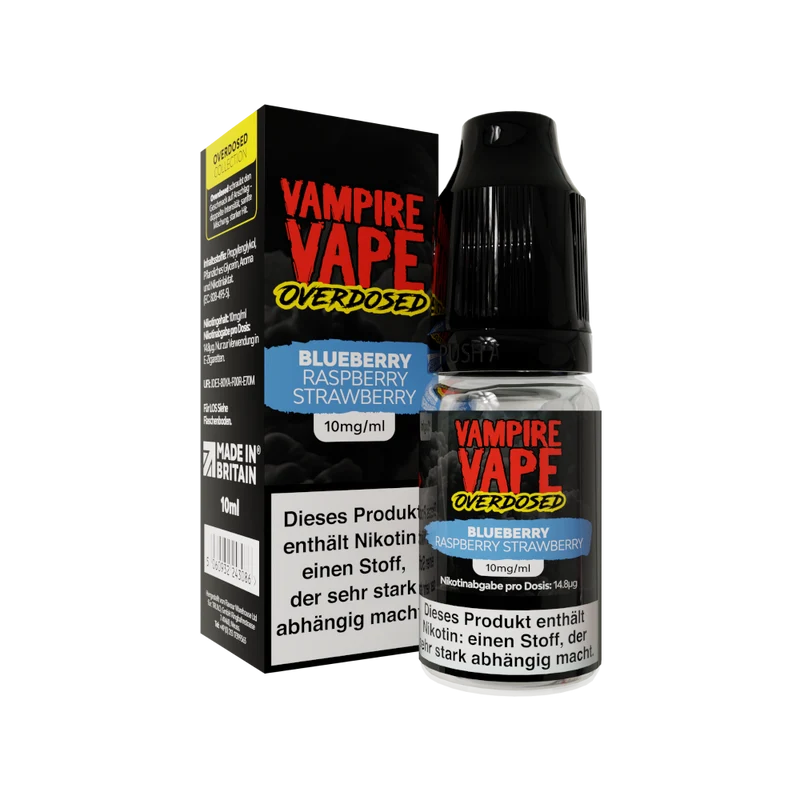 Vampire Vape - Overdosed - Nikotinsalz Liquid - Blueberry Raspberry Strawberry