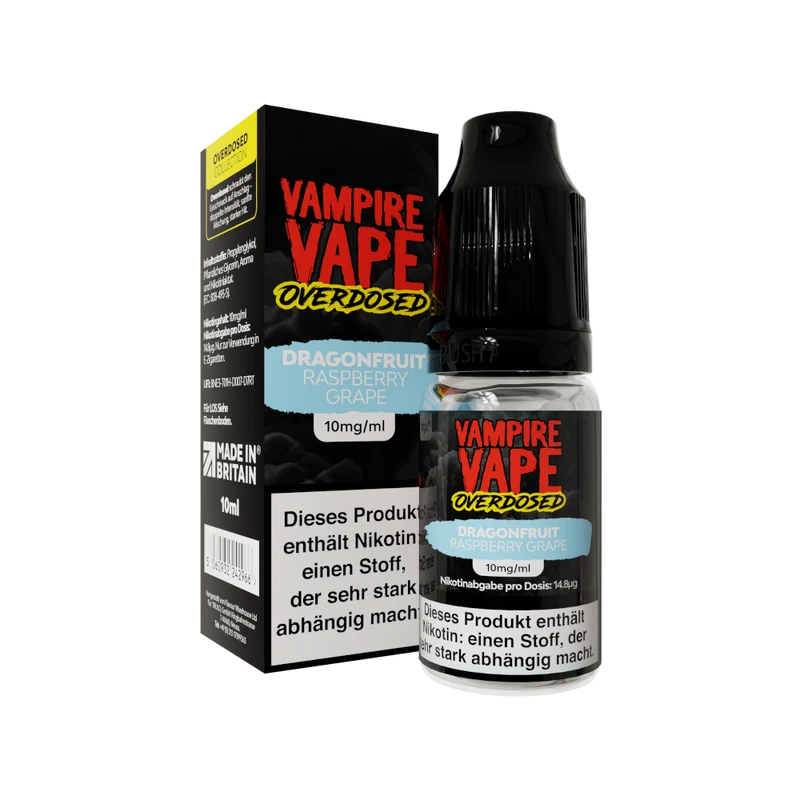 Vampire Vape - Overdosed - Nikotinsalz Liquid - Dragonfruit Raspberry Grape