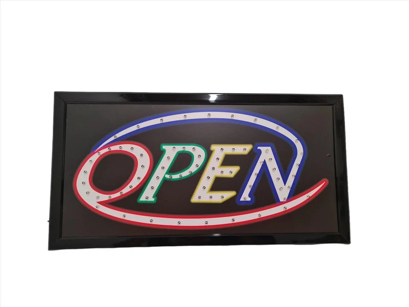 LED Leuchtschild Leuchtstark "OPEN" 48 x 25 cm