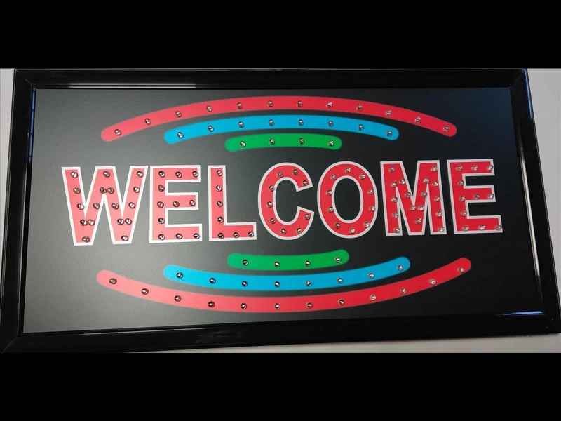 LED Leuchtschild Leuchtstark "WELCOME" 48 x 25 cm