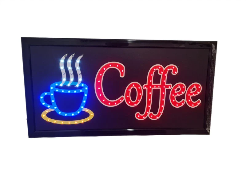 LED Leuchtschild Leuchtstark "COFFEE" 48 x 25 cm