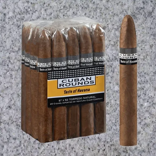 CUBAN ROUNDS TORPEDO NATURAL (6" x 52)