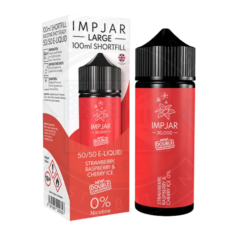 IMP JAR Large - Shortfill Doubleconcentrate - Strawberry Raspberry & Cherry Ice 100ml 0mg