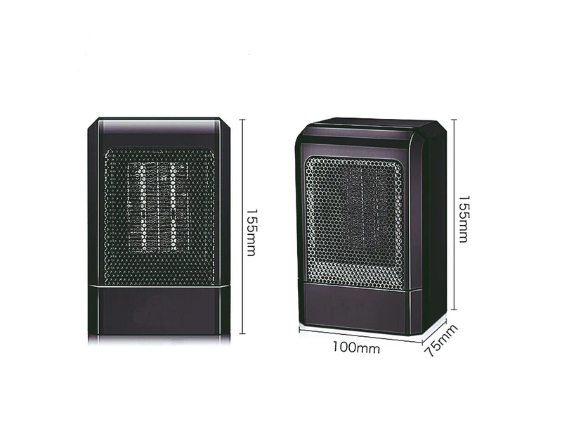Heizlüfter Schnellheizgerät Mini Heizung PTC Keramik 500W Schwarz