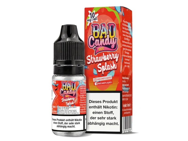 Bad Candy Liquids - Strawberry Splash - 10ml Fertigliquid (Nikotinsalz)