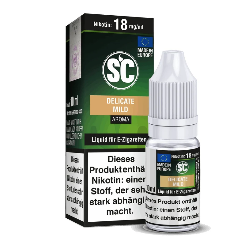 SC - Delicate Mild Tabak - 10ml Fertigliquid (Nikotinfrei/Nikotin)