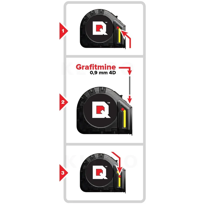 PROFI Maßband 8m integrierter Bleistiftmarker Quickdraw® Messband Rollmaßband