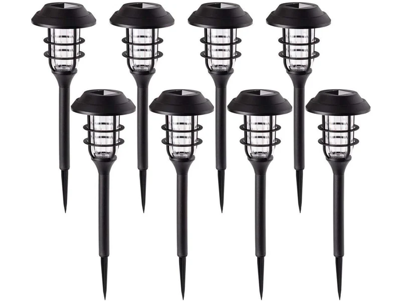 8x Solarleuchten Kaltweiß Garten Solarlampe für Außen Gartenleuchten Wasserdichte LED Deko Wegleuchten für Rasen Terrasse Patio Weg