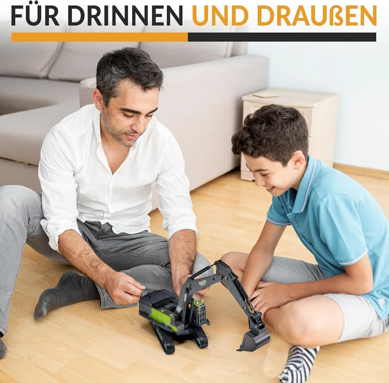 Spielzeug Baustellenfahrzeug aus Metall Bagger Raupenbagger