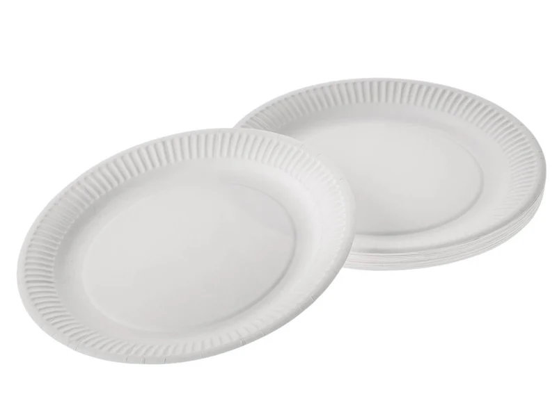 Pappteller Kompostierbar rund Ø 23 cm | 50 Stück aus Frischfaserkarton