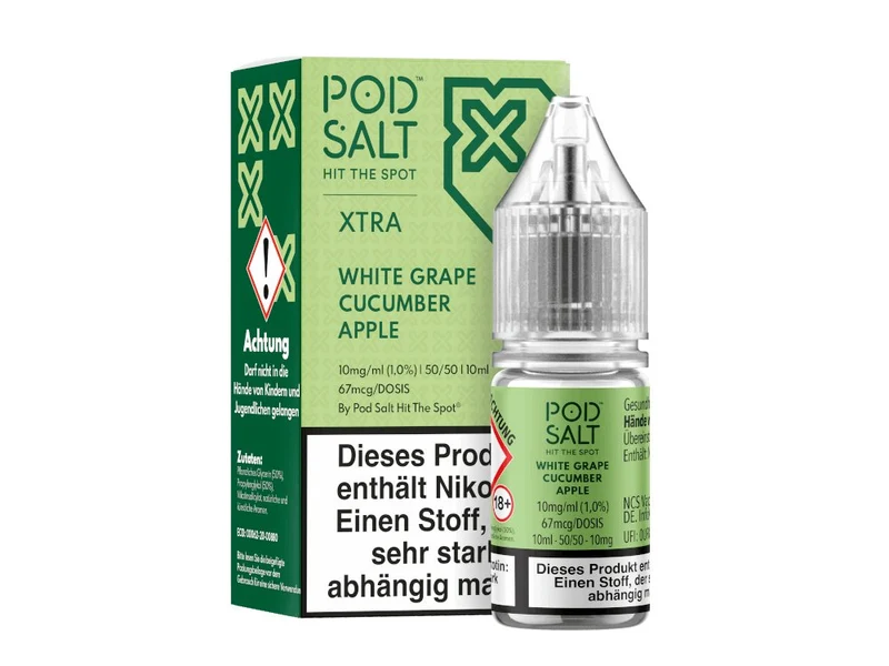 Pod Salt X - White Grape Cucumber Apple - 10ml Fertigliquid (Nikotinsalz)