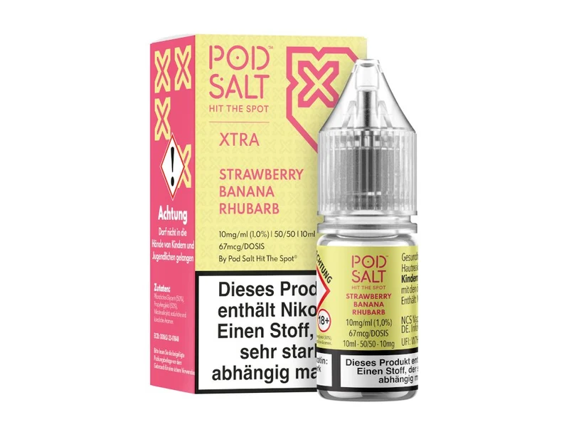 Pod Salt X - Strawberry Banana Rhubarb - 10ml Fertigliquid (Nikotinsalz)