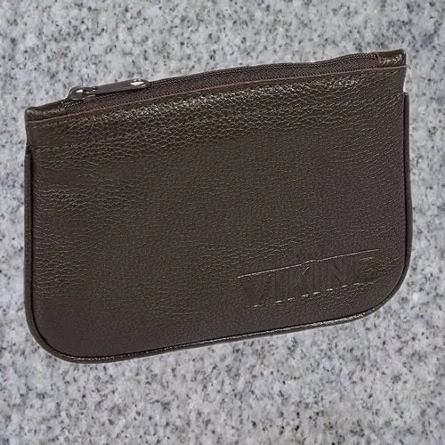 Viking :LEATHER TOBACCO ZIPPER POUCH