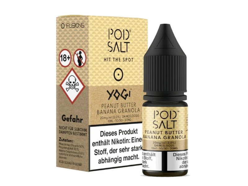 Pod Salt Fusion - Peanut Butter Banana Granola - 10ml Fertigliquid (Nikotinsalz)