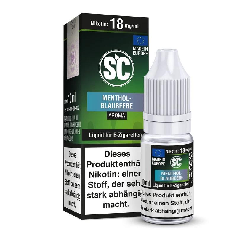 SC - Menthol-Blaubeere - 10ml Fertigliquid (Nikotinfrei/Nikotin)