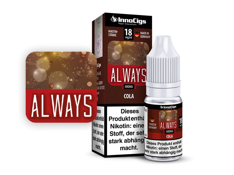 InnoCigs - Always Cola - 10ml Fertigliquid (Nikotinfrei/Nikotin)