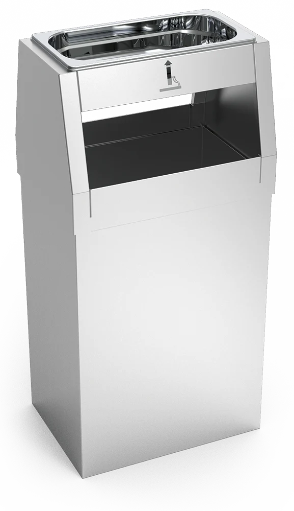 Cendrier inox avec poubelle