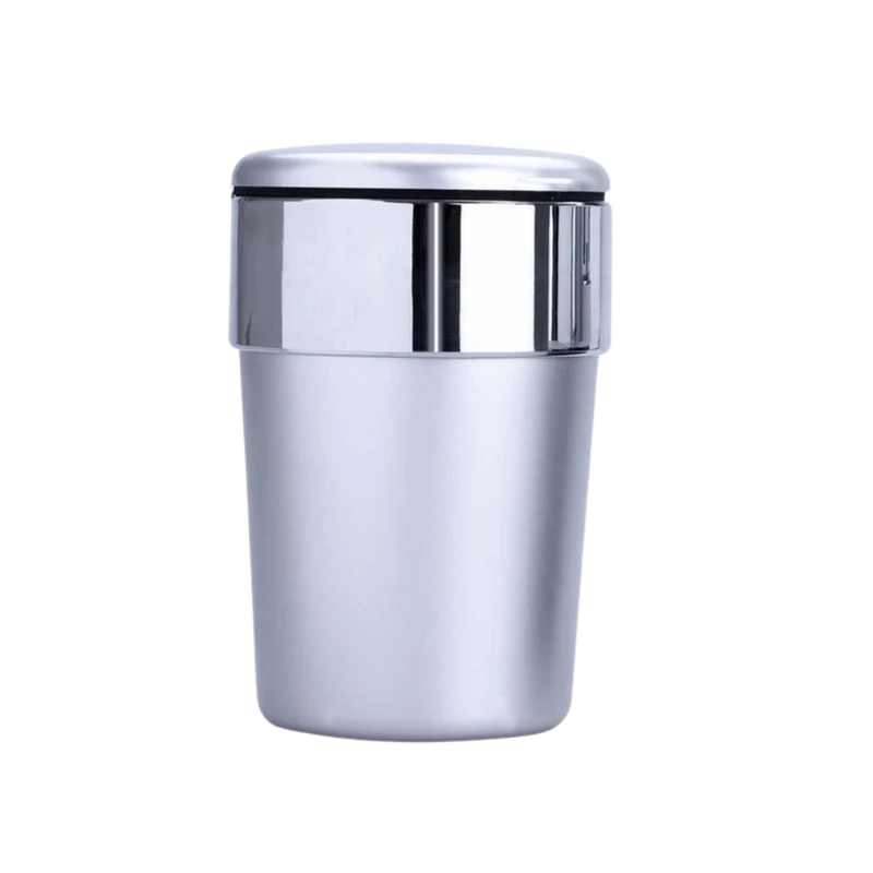 Champ Metallic Auto Aschenbecher mit LED Beleuchtung Silver