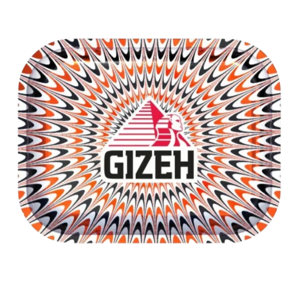 GIZEH - Rolling Tray Smal - 18 x 14cm - Trippy red white - Small
