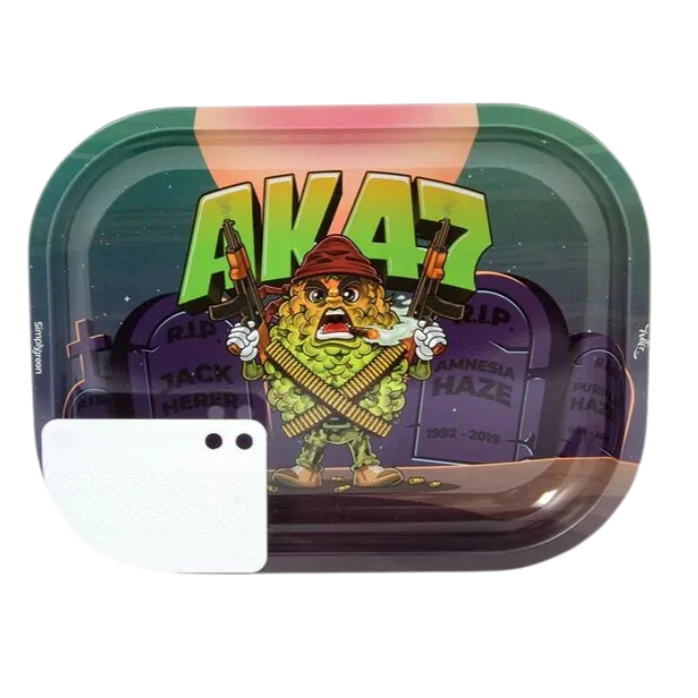 Growpoint Metal Rolling Tray - 18 x 14cm - AK47 Buds