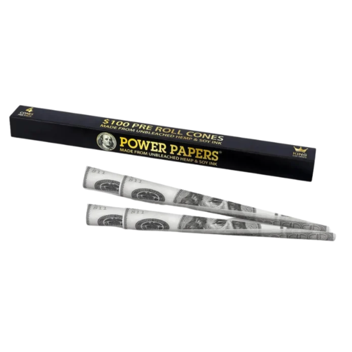 Power Papers 100 DOLLAR - King Size Cones - Prerolled Joints