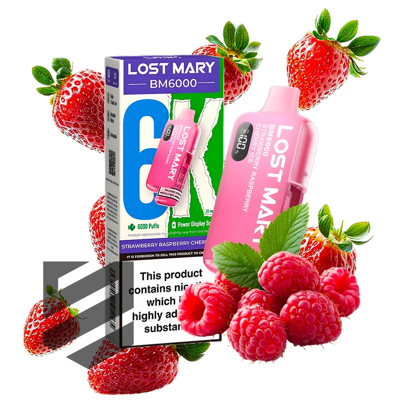 Lost Mary - BM6000 - Strawberry Rasperry Cherry Ice - Vape Kit