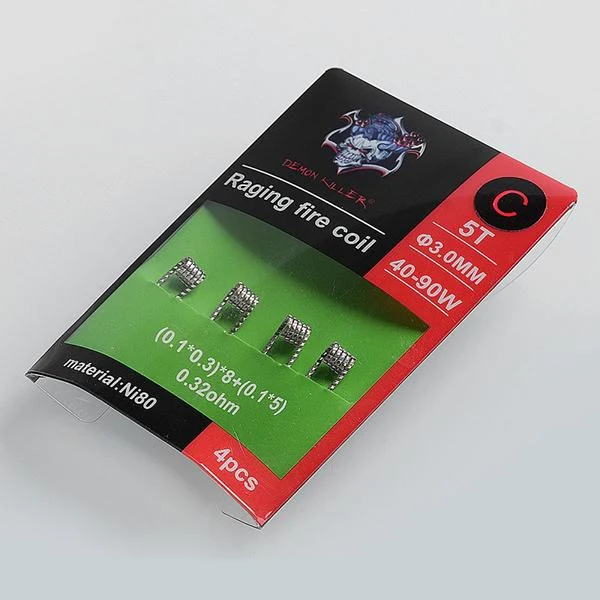 Demon Killer Raging Feuer Coil Ni80 Vorgefertigt Heizdraht - 4 Stück / Packung