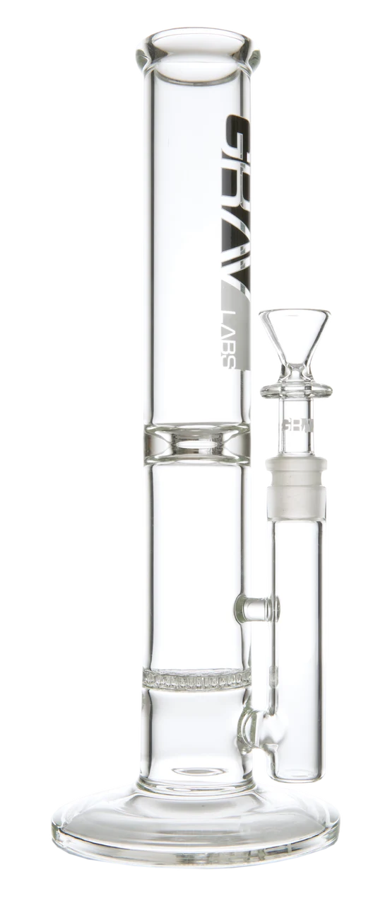 Grav Labs 12" Straight Water PIpe w/Disc Perc - Clear