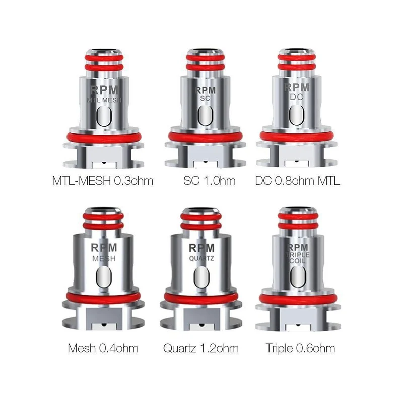 SMOK RPM Ersatzteil Coil Für Nord 4, Thallo, Thallo S, Nord X, RPM 2 Kit, RPM 2S, SCAR-P3, SCAR-P5, RPM Lite, Alike, Pozz X, Nord 2, Fetch Pro, RPM80, RPM80 Pro, Fetch Mini, RPM40,Morph Pod 40 Kit,RPM4 Kit (5 Stück/Packung)
