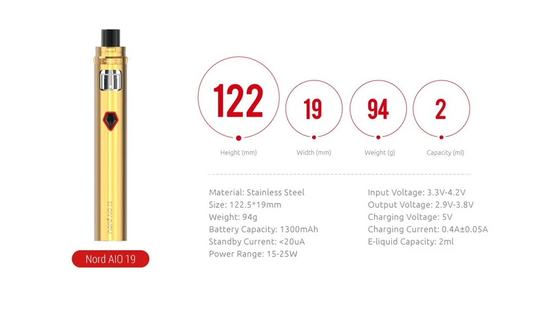 SMOK Nord AIO 19 Starterset - 1300mAh & 2ml