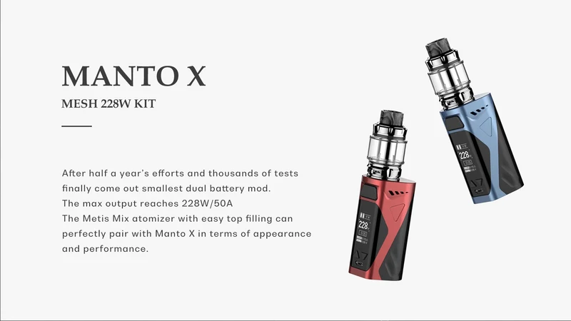 Rincoe Manto X Mesh 228W Starterset mit Metis Mix 6mL Verdampfer