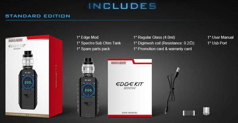Digiflavor Edge 200W Kit mit Spectre Sub Ohm Verdampfer