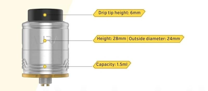 Digiflavor Aura BF RDA Tank Atomizer By DJLsb Vapes - 1.5ml-Gold
