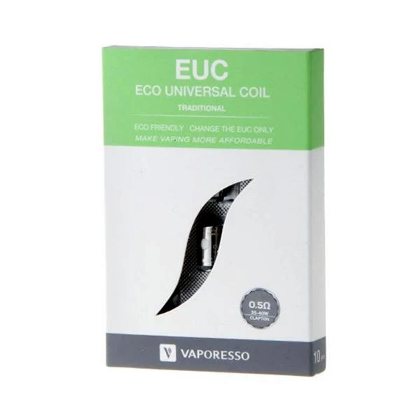 Vaporesso EUC Core Coils (0.3ohm & 0.4ohm & 0.5ohm & 0.6ohm) for Vaporesso Veco Tank & Veco Plus Tank & Tarot Nano Kit & Nebula Kit (5 Stück / Packung)