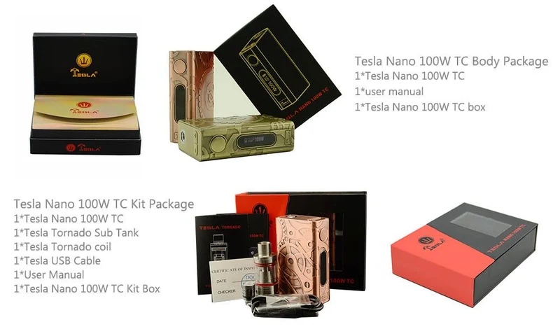 Teslacigs Nano 100W TC Steampunk Akku Mod Akkuträger - 4500mAh