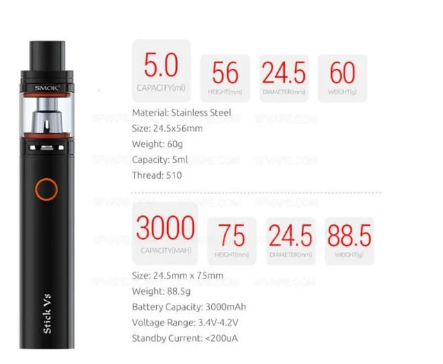SMOK STICK V8 Starterkit Starterset mit TFV8 Big Baby Tank - 5,0 ml & 3000mAh